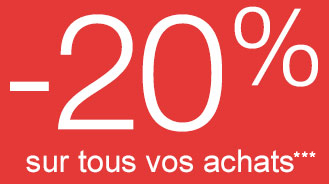-20% sur tous vos achats***