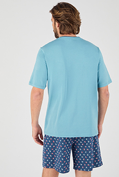 Pyjashort en pur coton peigné