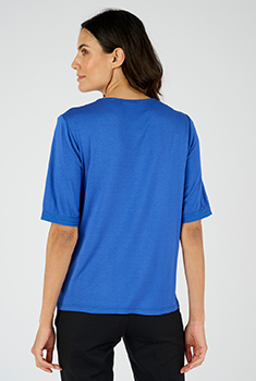 T-shirt bi-matière col bateau