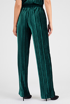 Pantalon en velours plissé satiné