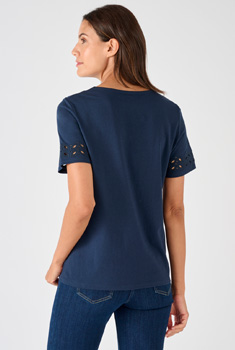 T-shirt détails fantaisie pur coton