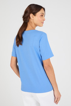 T-shirt maille jersey motif feuillage