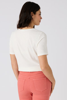 T-shirt maille jersey motif placé esprit tropical