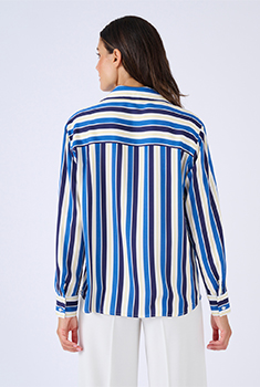 Chemisier rayures graphiques pure viscose