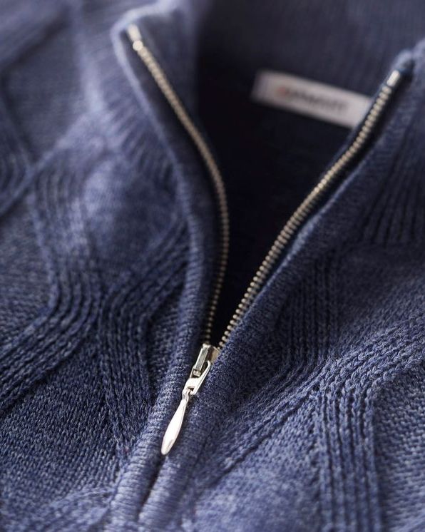 Pull laine mélangée col zippé