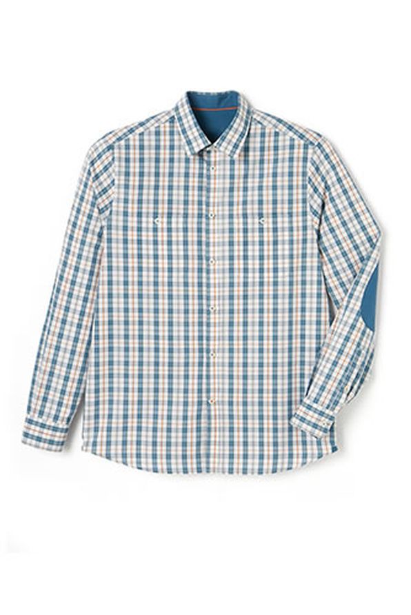 Chemise carreaux pur coton détail coudières