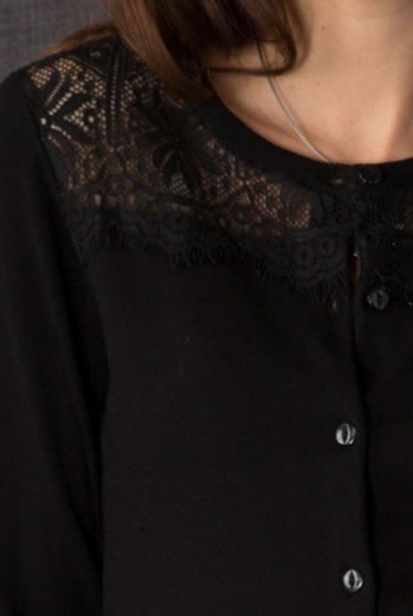 Cardigan dentelle épaules