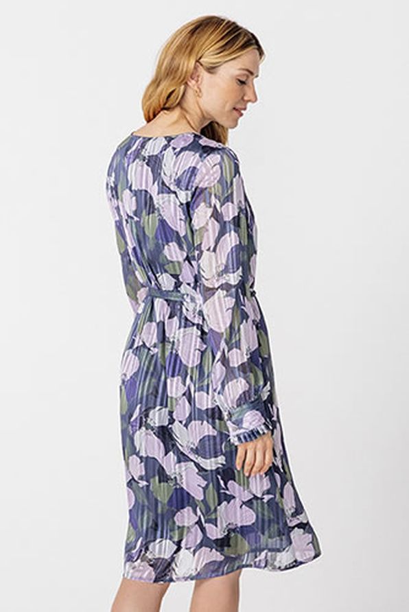 Robe en voile imprimé rayures brillantes