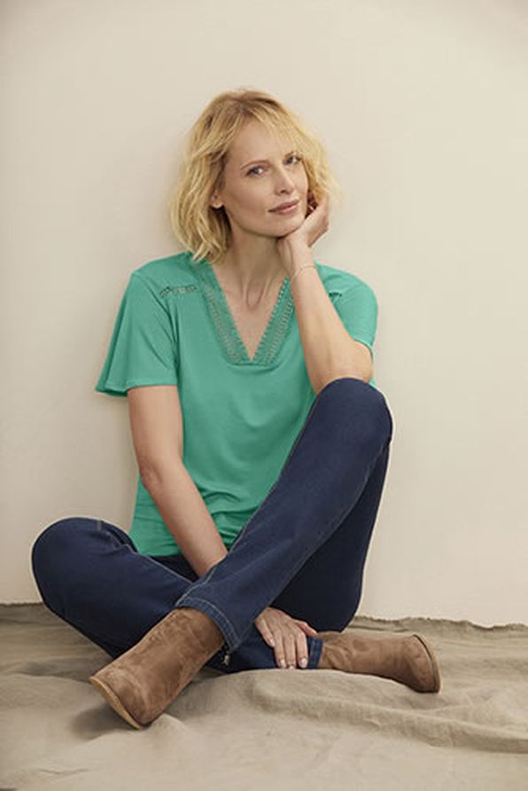 T-shirt fluide détail macramé