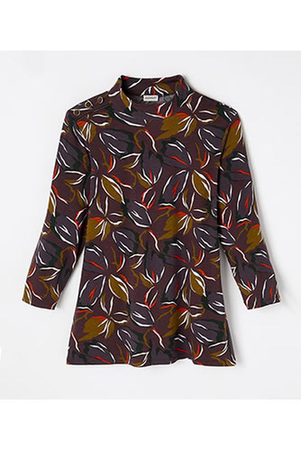 T-shirt fluide motif feuilles