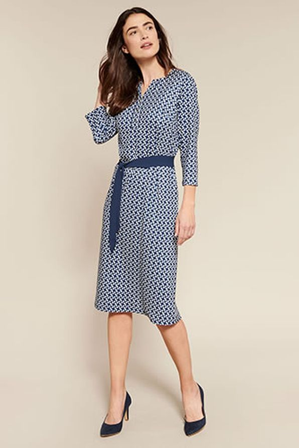 Robe maille chaude stretch graphique