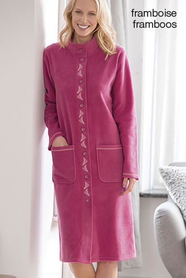 Robe de chambre polaire brodée