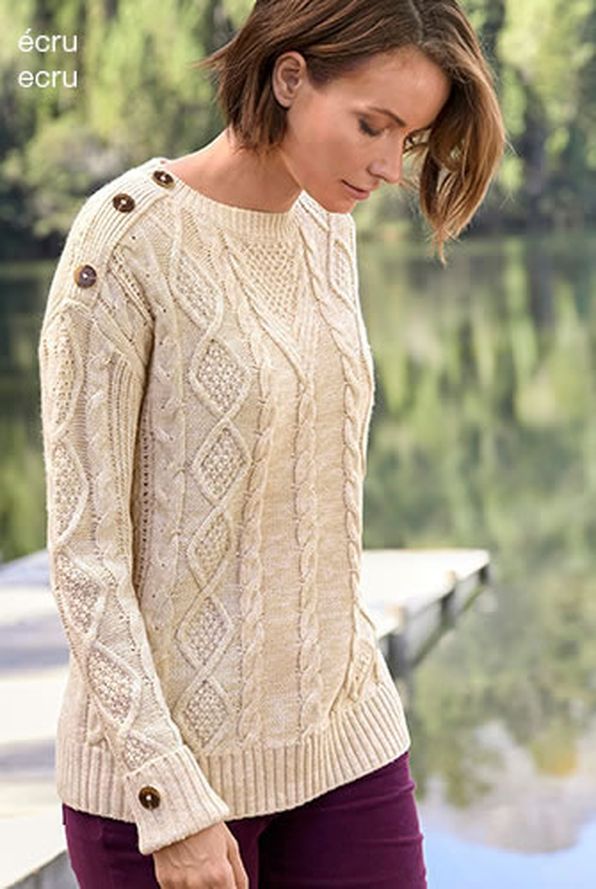 Pull maille chiné “Irlandaise” Thermolactyl®