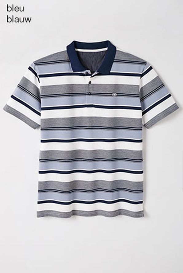 Polo maille piquée rayée