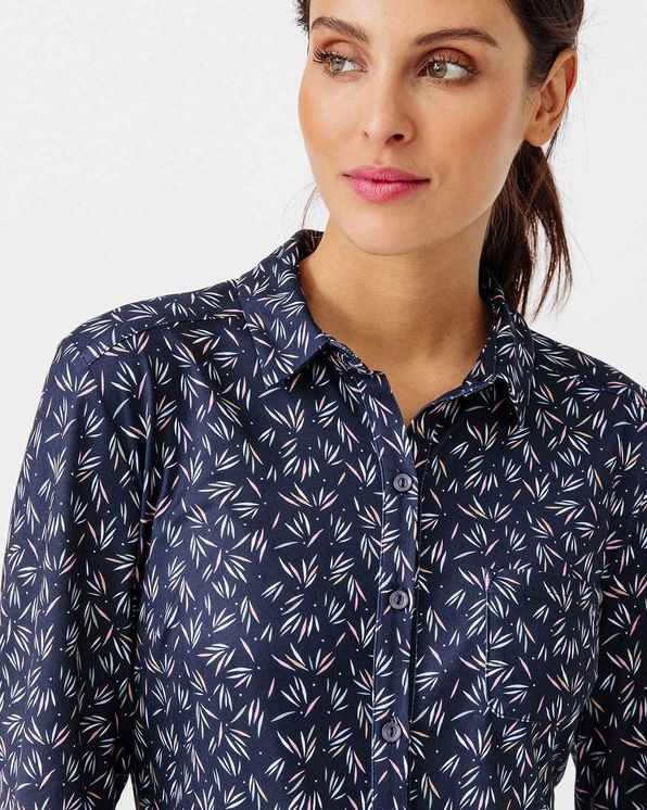 Chemisier maille chaude imprimé graphique