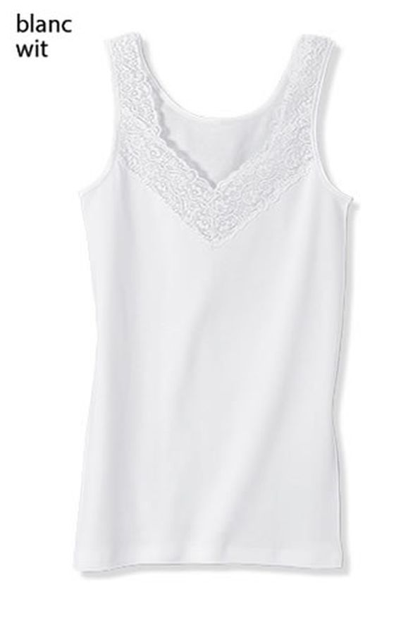 T-shirt sans manches dentelle stretch