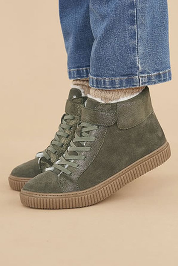 Tennis hautes croûte de cuir déperlante Thermolactyl®