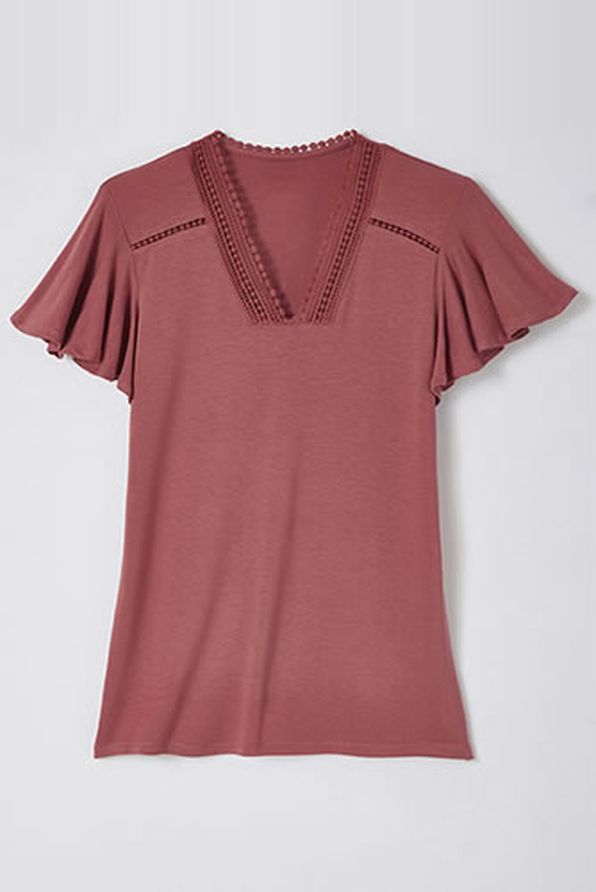 T-shirt fluide détail macramé