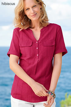 Tunique tissu gaufré pur coton