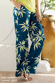 Pantalon jambes larges imprimé