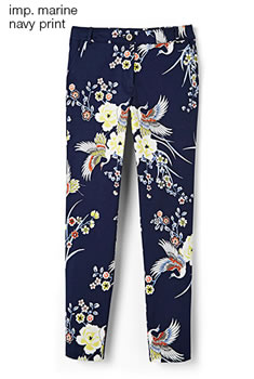 Pantalon 7/8ème satin de coton stretch fleuri