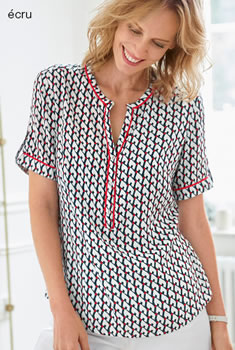 Blouse fluide imprimé graphique