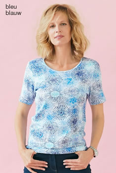 T-shirt pur coton imprimés et strass