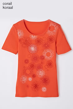 T-shirt pur coton imprimés et strass