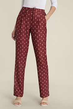 Pantalon maille crêpe stretch imprimée