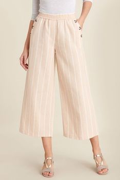 Pantacourt large rayé effet pont