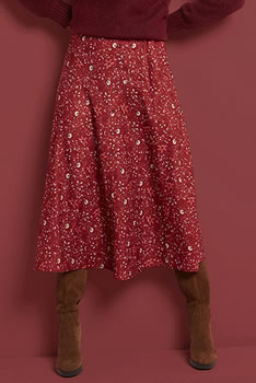 Jupe longue maille crêpe stretch imprimée