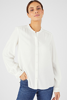 Blouse col volanté