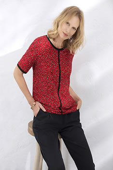 T-shirt maille fluide biais contrastants