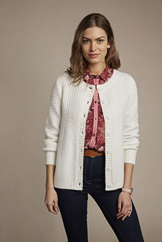 Cardigan Maille mousseuse jeu de tricot fantaisie