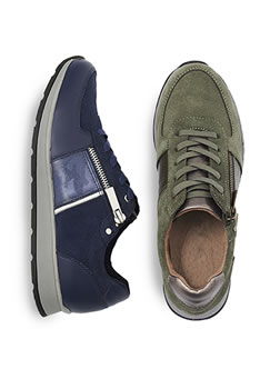 Baskets zippées effet bi-matière légères Amortyl®