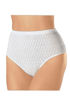 Lot de 4 culottes maille ajourée pur coton peigné