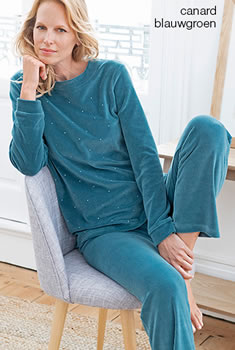 Pyjama maille velours et strass