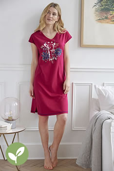 Chemise de nuit pur coton peigné biologique