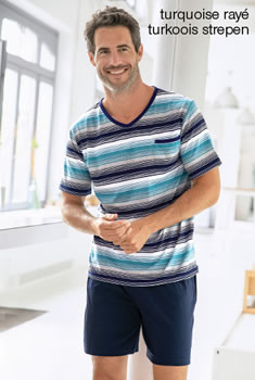 Pyjashort maille jersey rayée