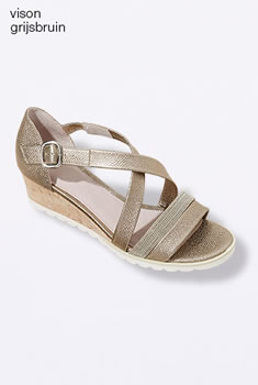 Sandales compensées cuir chevreau