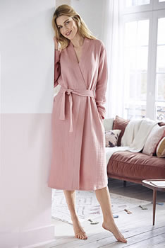 Robe de chambre tissu froissé pur coton