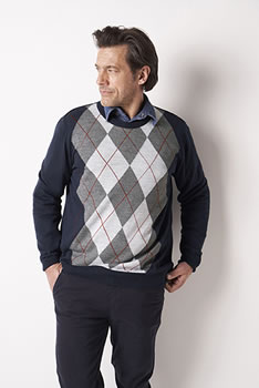 Pull jacquard laine mélangée