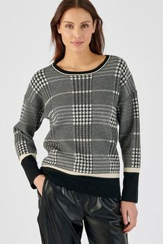 Pull maille jacquard carreaux