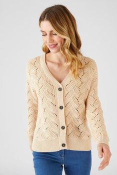 Gilet maille ruban ajourée