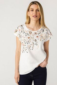 T-shirt pur coton imprimé végétal