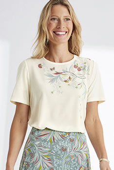 T-shirt bi-matière imprimé devant