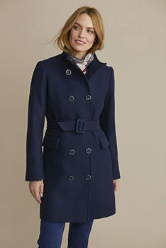 Manteau style officier en laine mélangée