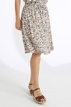 Jupe Maille crêpe stretch imprimé fleurs