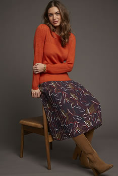 Jupe plissée imprimé voile léger