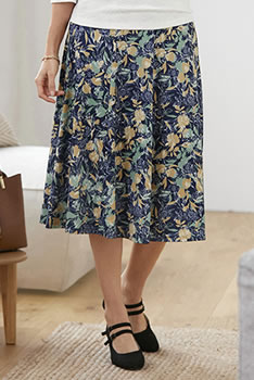 Jupe maille chaude stretch fleurie